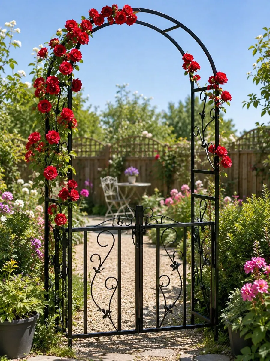 Rose arch Gate Decorative Metal Garden Trellis - Image 1