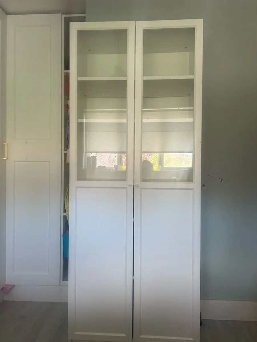 ikea Billy bookcase with panel/glass doors - Image 1