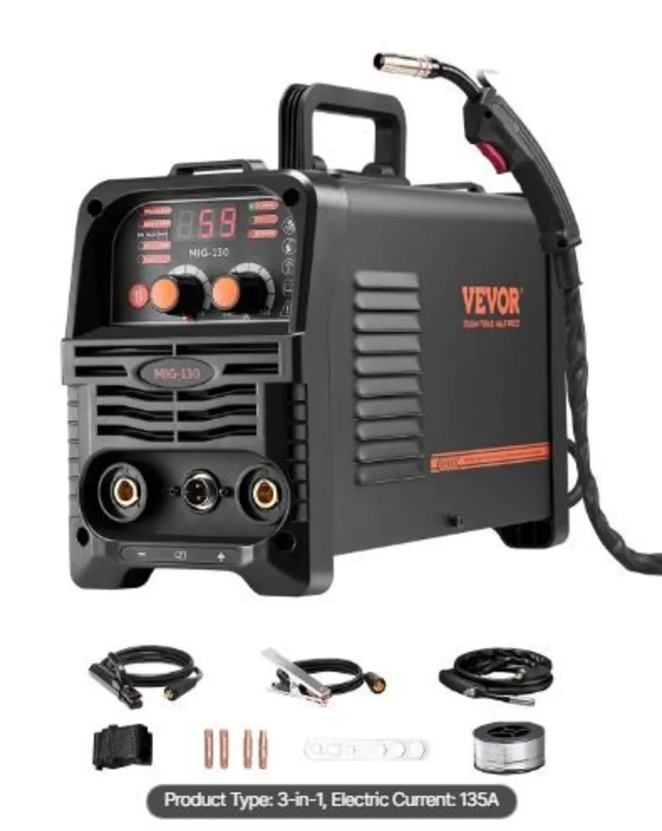 MIG Welder, 130Amp Synergic Mig Welding Machine - Image 1