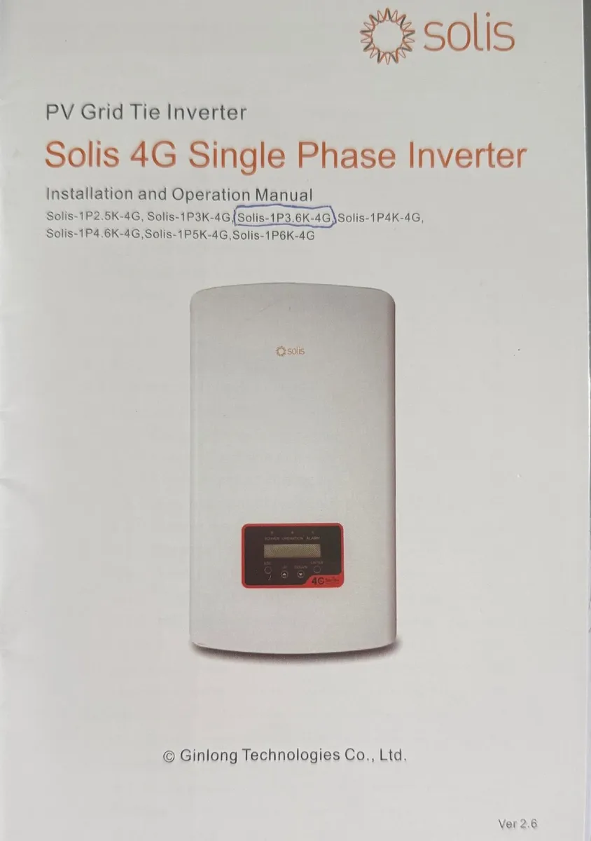 Solis 4GS ingle Phase Inverter for Solar Panels