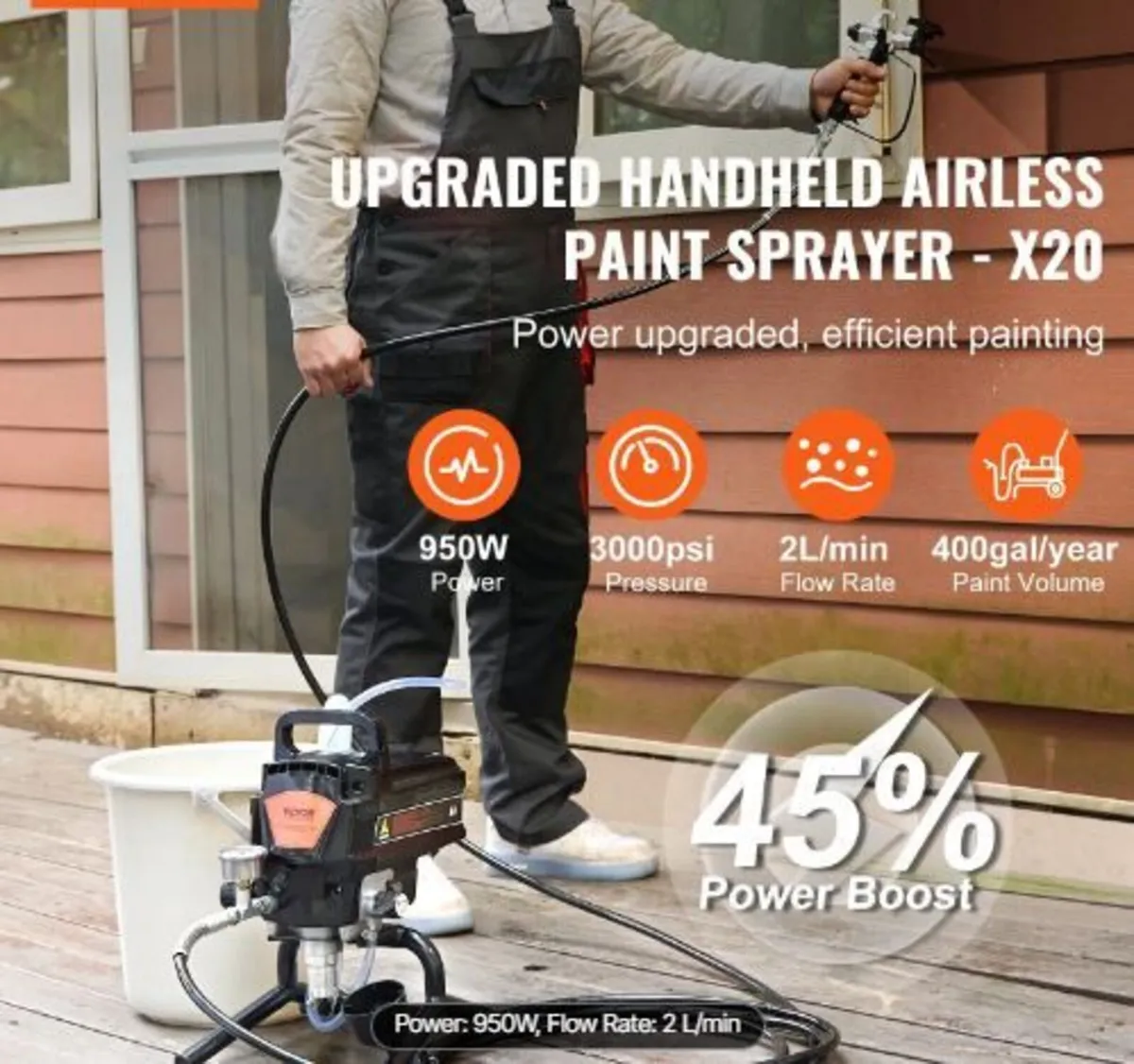 Stand Airless Paint Sprayer, 950W - Image 3