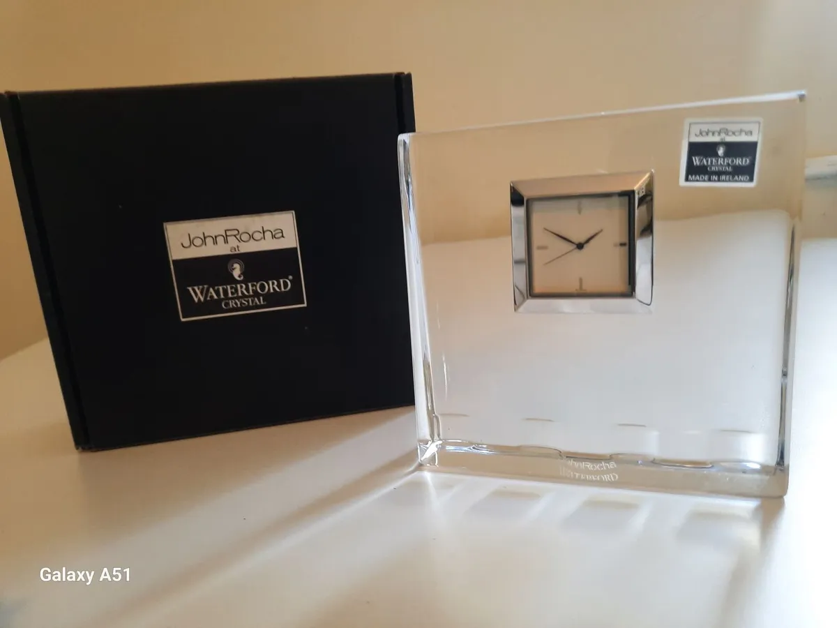 John Rocha Designed Waterford Crystal Desk Clock - Image 1