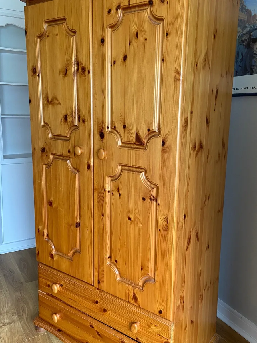 Solid Pine Double Wardrobe - Image 1
