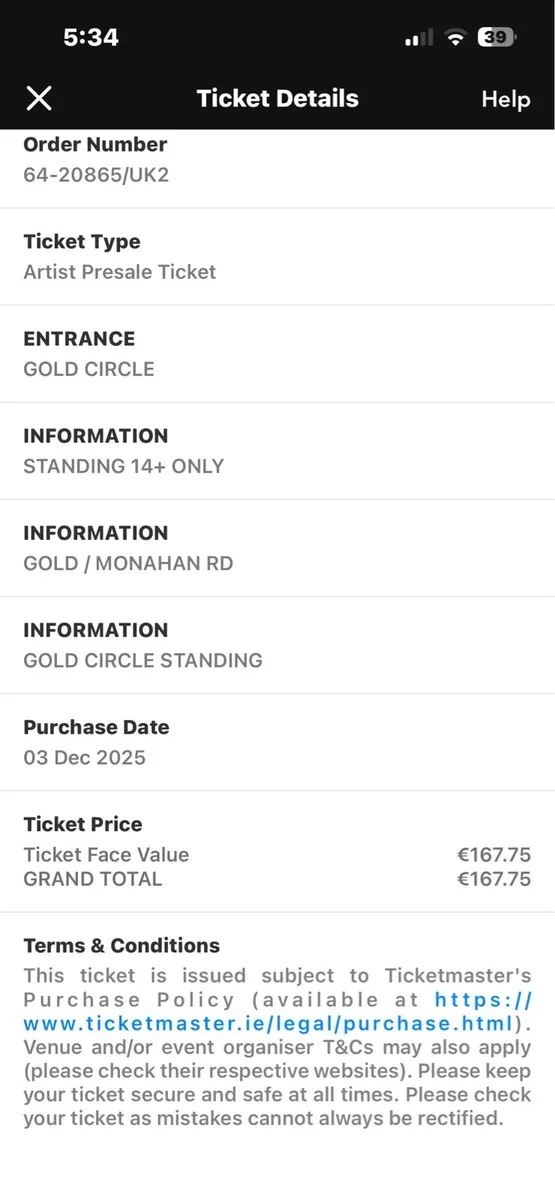 Golden circle Zach Bryan ticket Saturday - Image 3