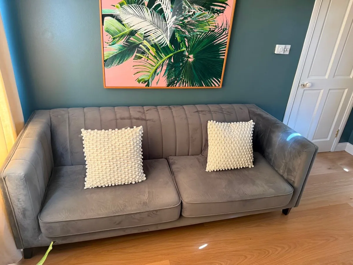 Grey 3 Seater Couch - Image 2