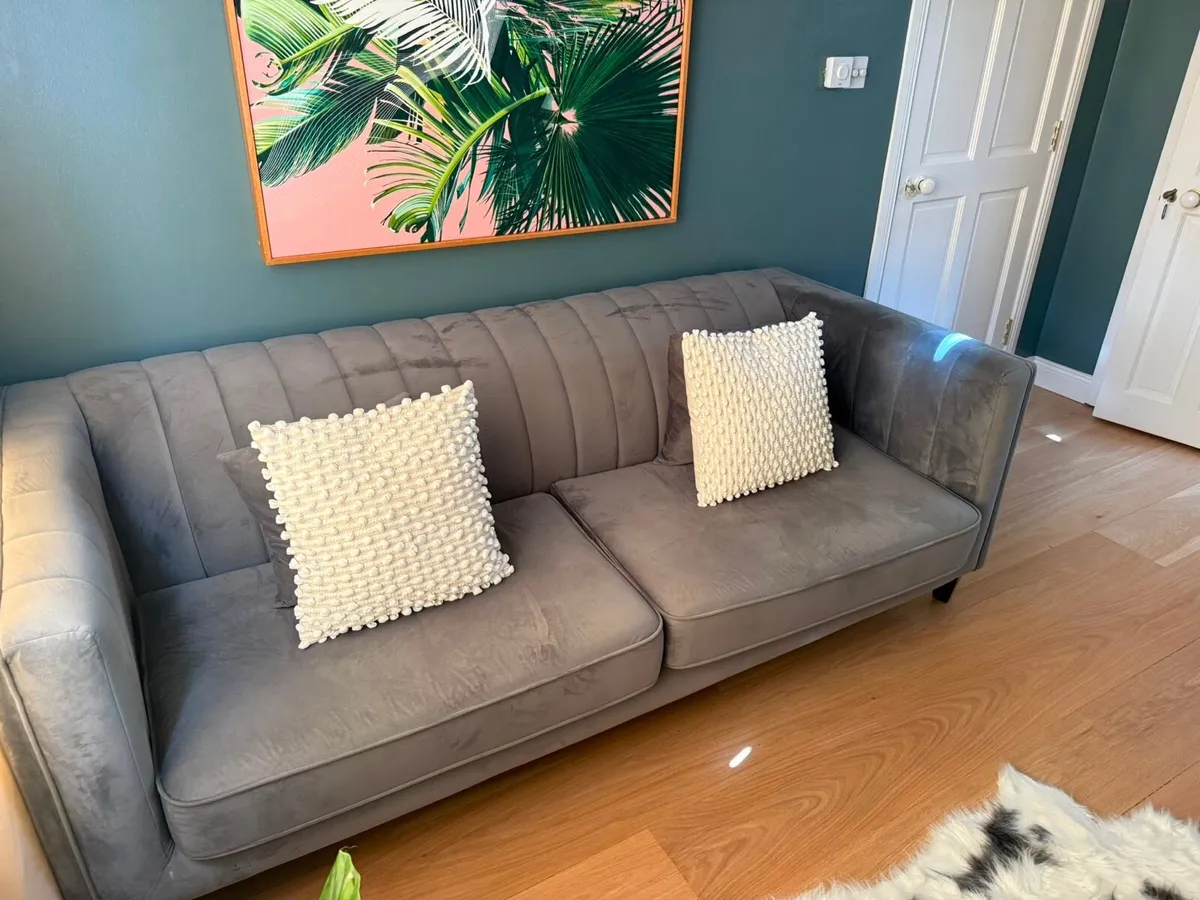 Grey 3 Seater Couch - Image 3