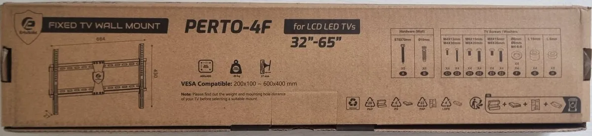 Tv Wall Mount Bracket Flat Fixed 32''-65'' - Image 2