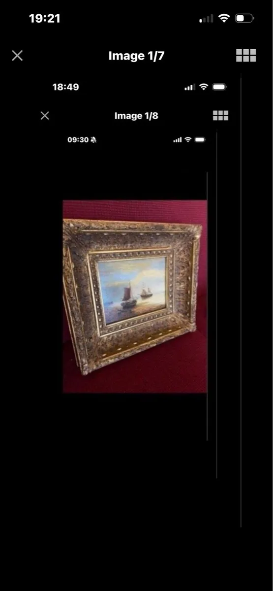 Vintage Oil on Board Maritime Painting - Image 1