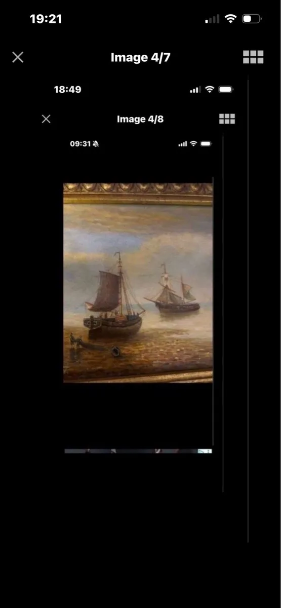 Vintage Oil on Board Maritime Painting - Image 3