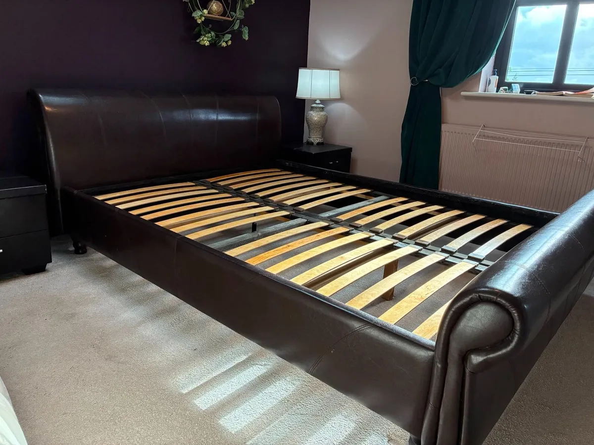 Sturdy King Size Sleigh Bed Frame - Image 4