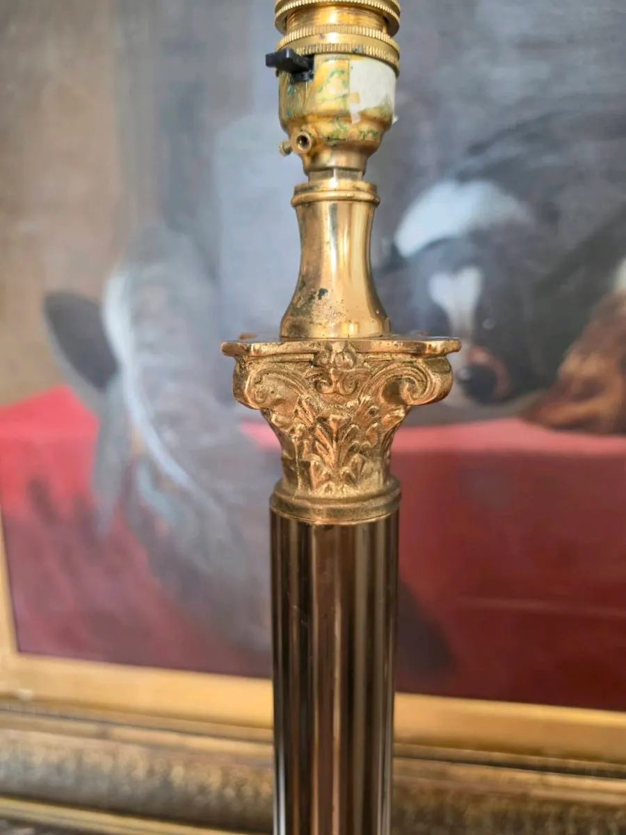 Vintage brass standard lamp - Image 4