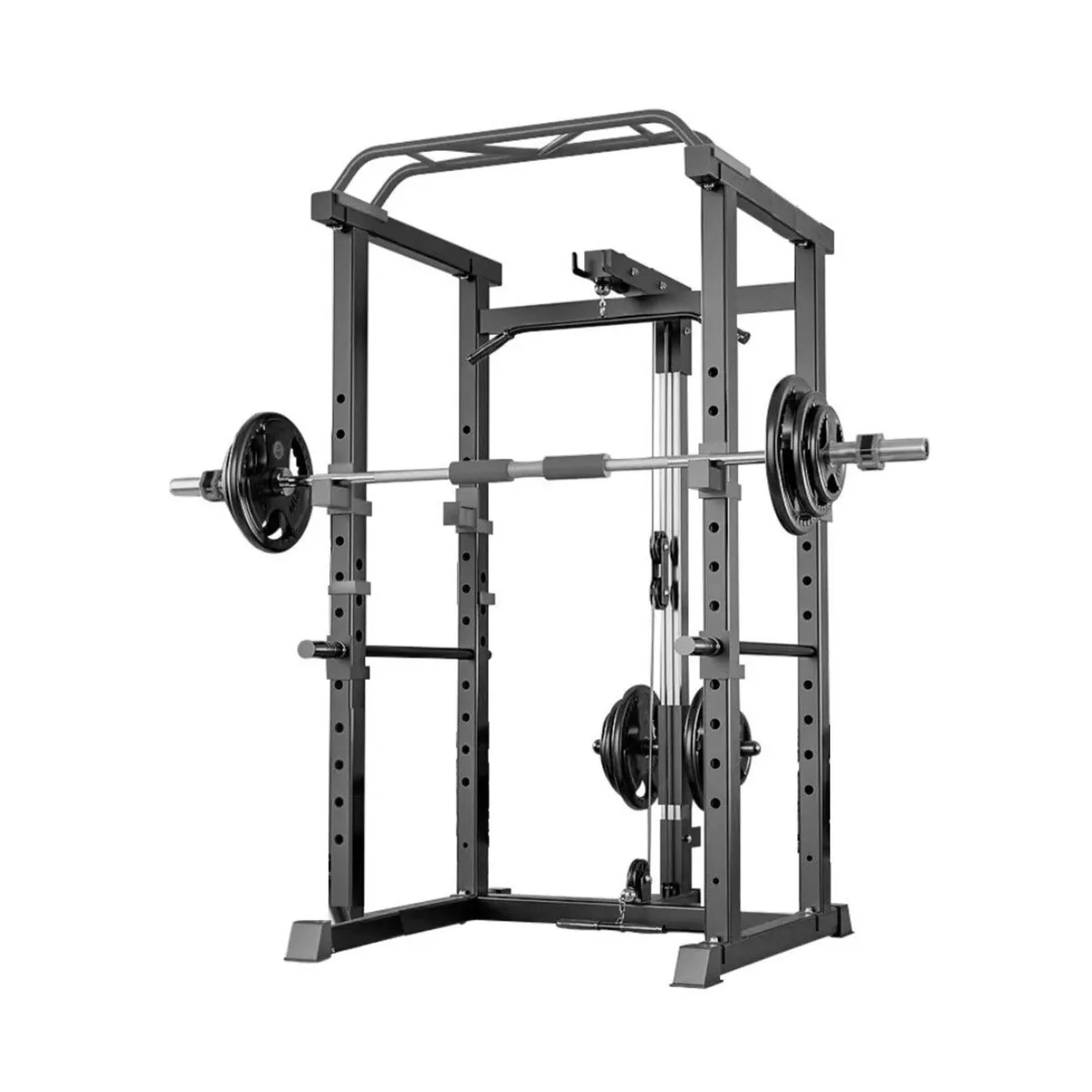 power cage, home gym with weights and bars - Image 1