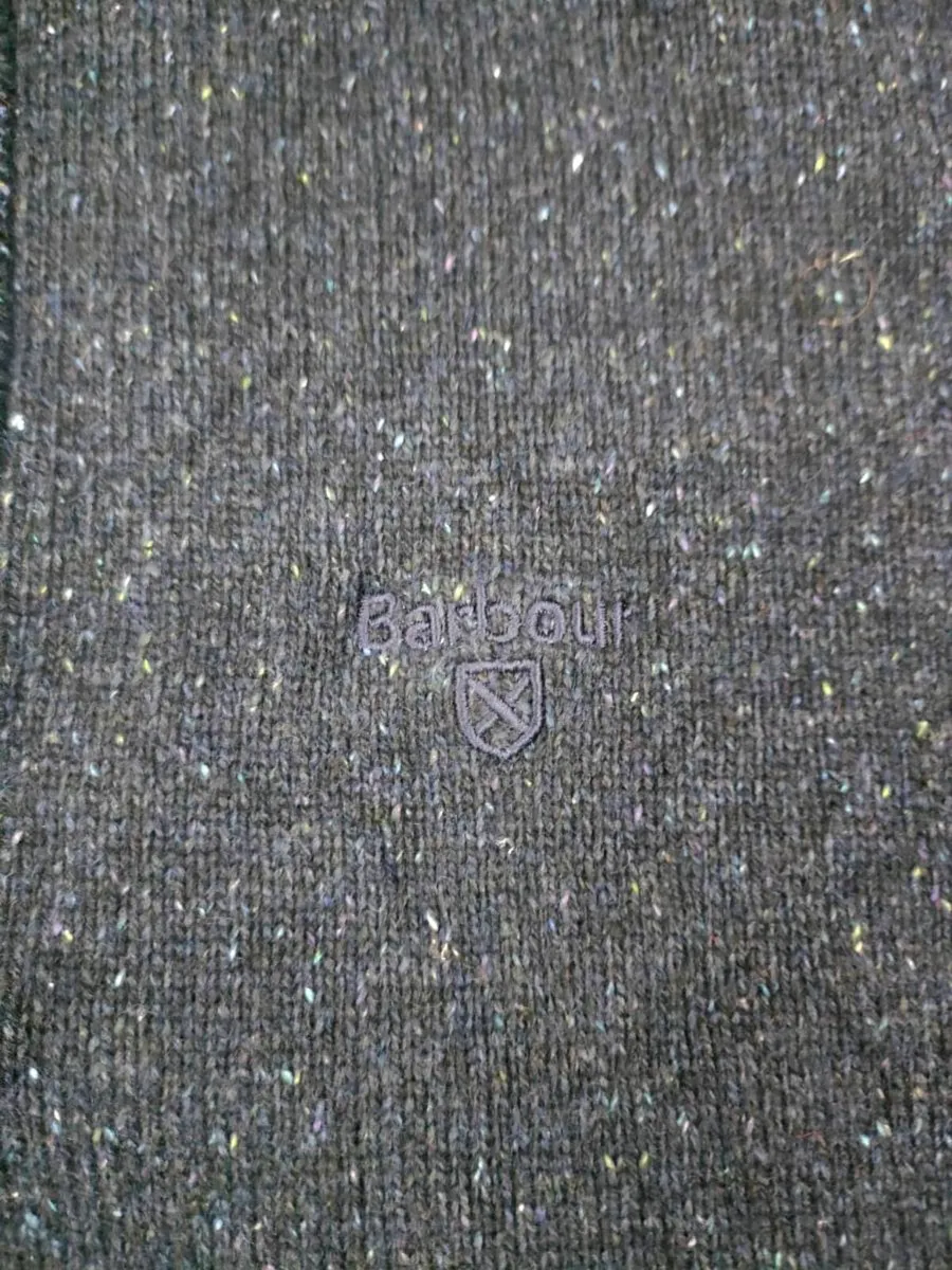 Barbour Wool Blend Half Zip Jumper Mens Medium - Image 3