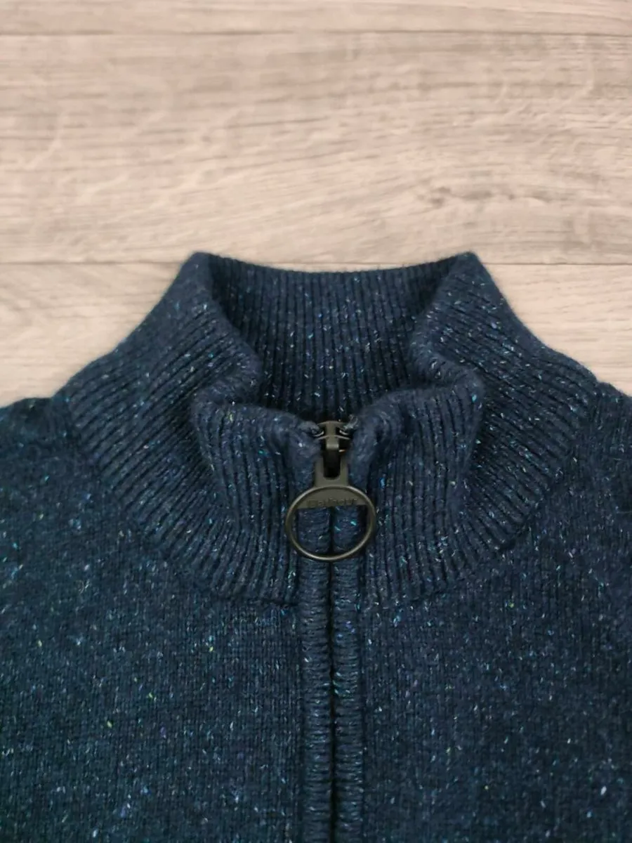 Barbour Wool Blend Half Zip Jumper Mens Medium - Image 4