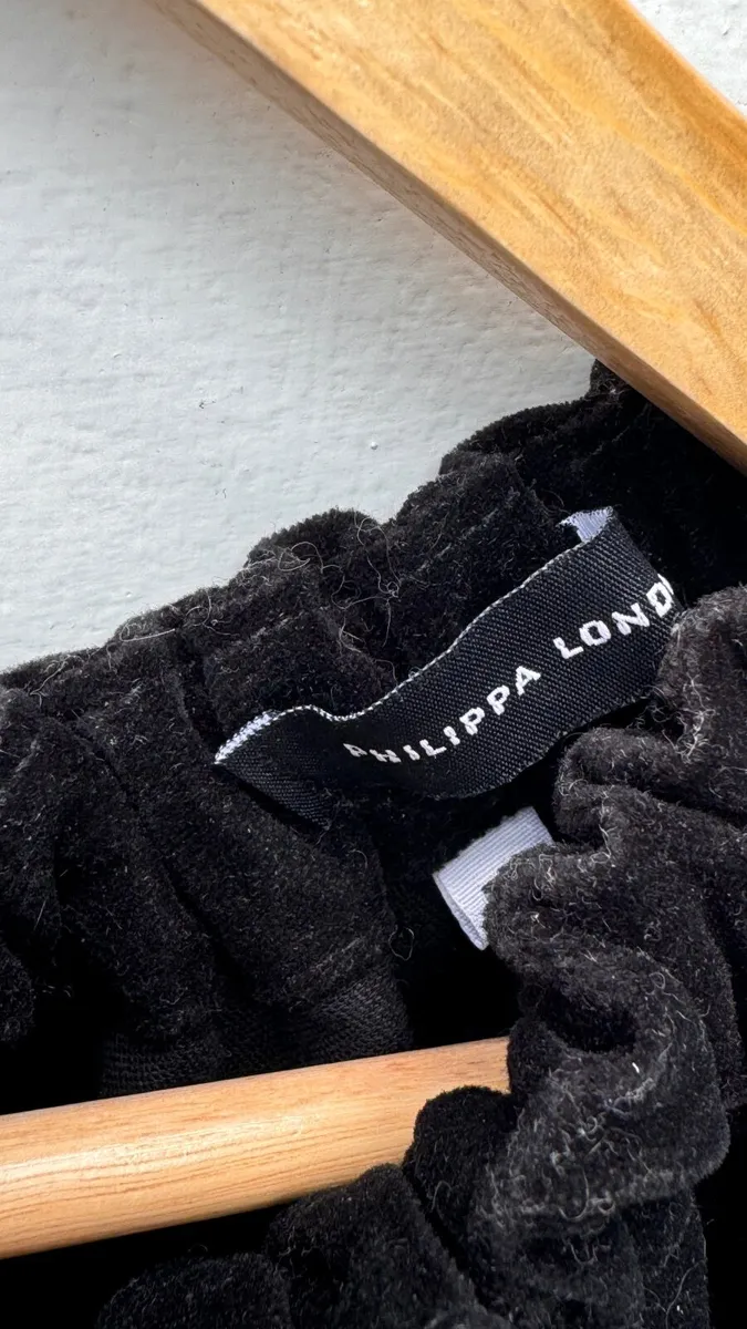Black velvet top by Phillippa London - Image 1
