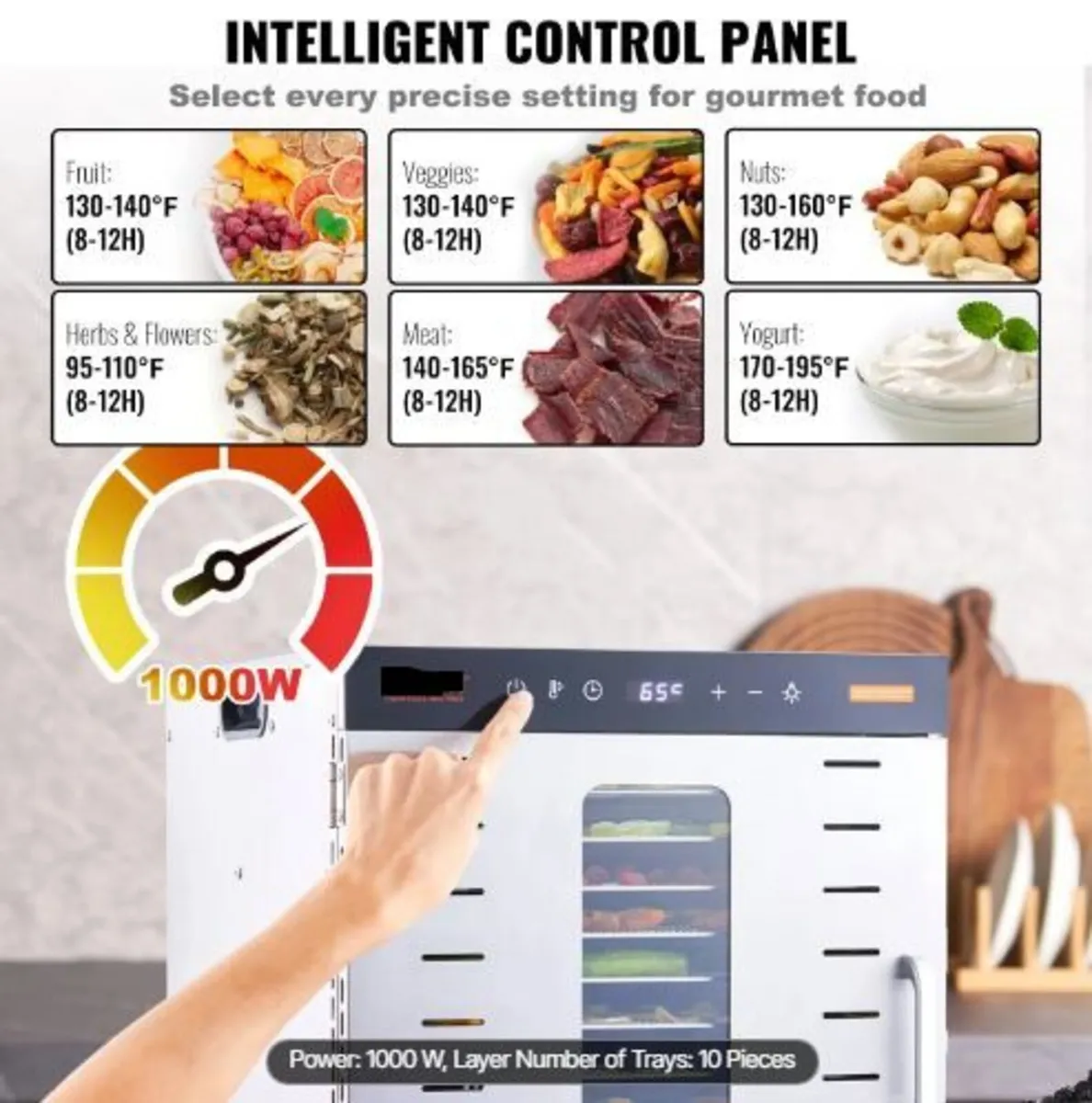 10 Trays Food Dehydrator Machine Stainless Steel - Image 3