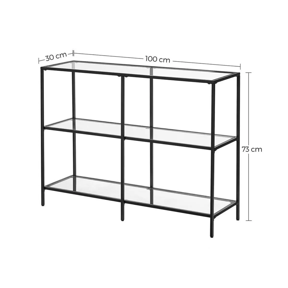 Modern Glass Console Table with Tempered Glass She - Image 2