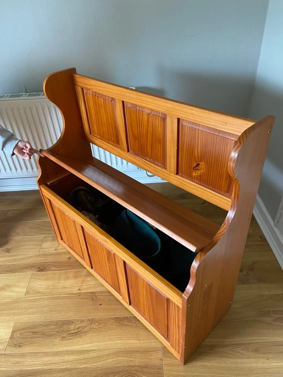 Pine Storage Bench Blanket Box Seat - Image 4