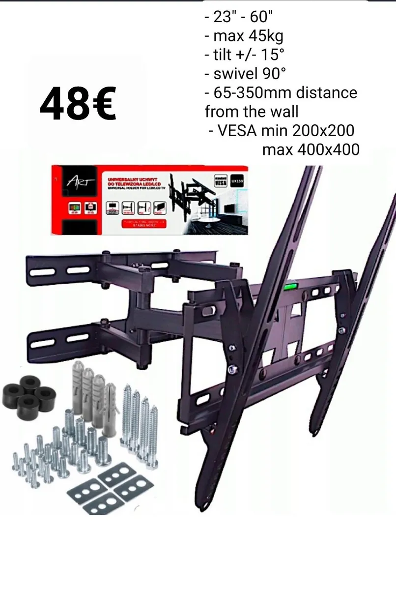 Tv Wall Mount Bracket Tilt Swivel Motion 23-60" - Image 1
