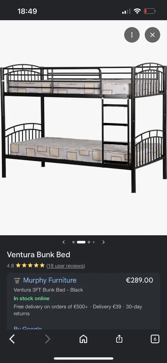 Used Bunk bed black