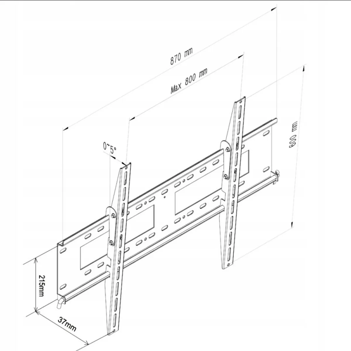 Tv Wall Mount Bracket Flat Tilt 37" - 100" - Image 2