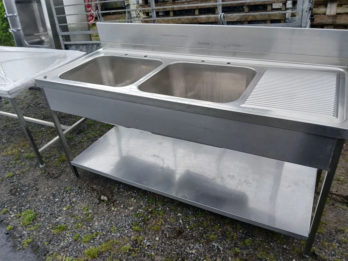 Staneless steel  double sink unit complete - Image 2