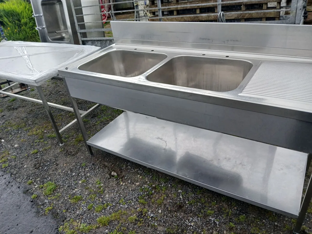 Staneless steel  double sink unit complete - Image 4