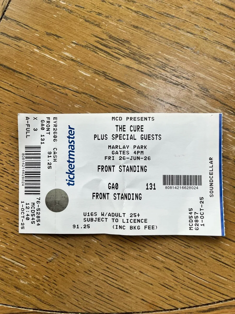 The Cure concert tickets - Image 1