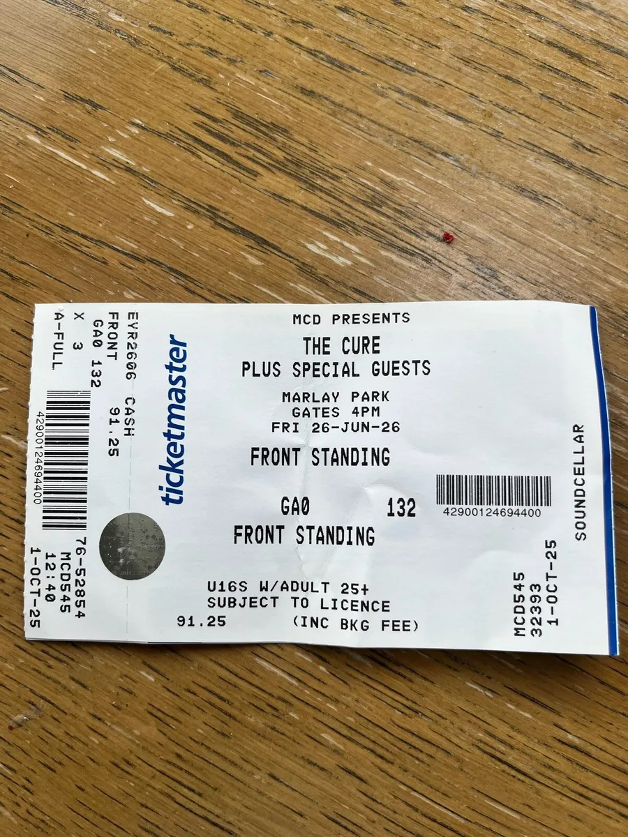 The Cure concert tickets - Image 2