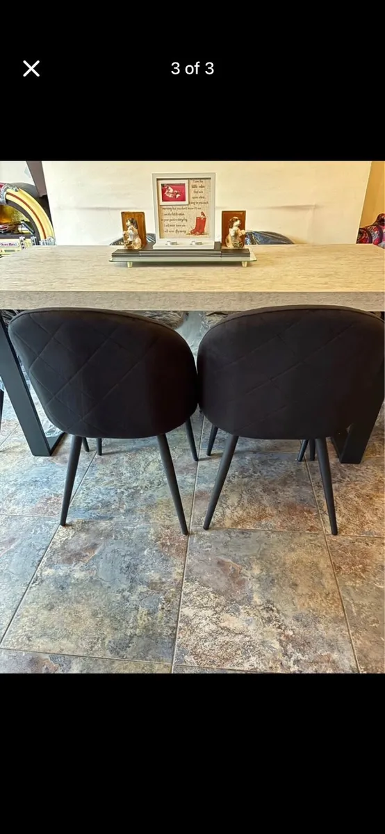 Black velvet Dining chair - Image 3