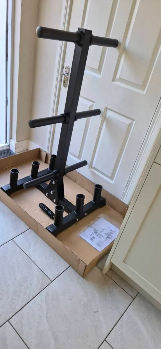 Brand new olympic bar and plate rack - Image 2