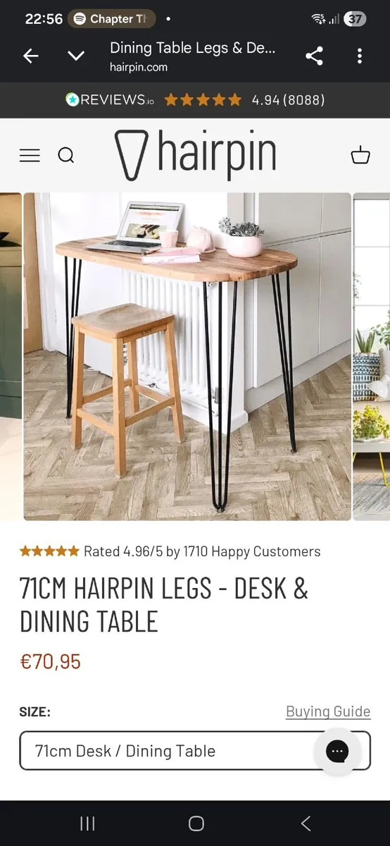 Dining table with hairpin legs - Image 4