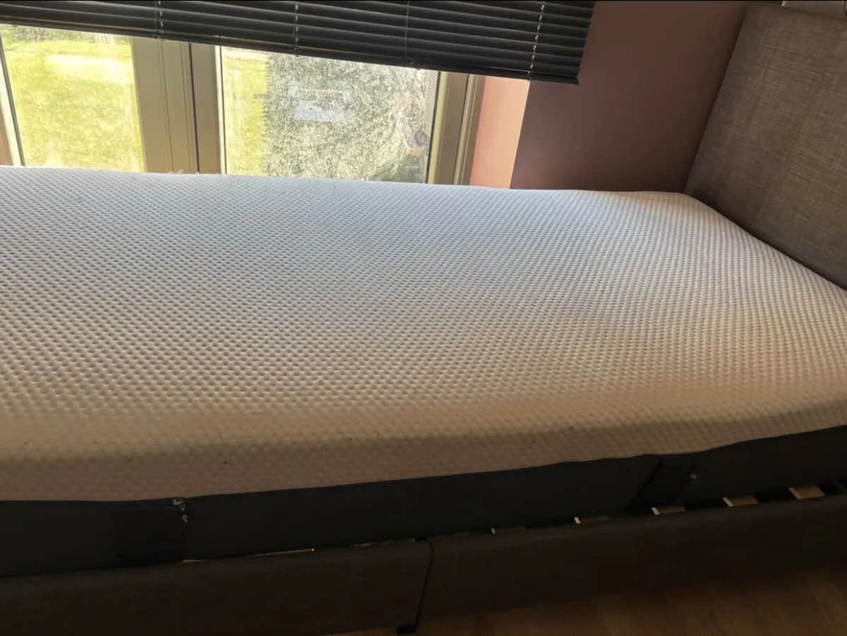 Lovely Sturdy Grey Fabric Single Bed - Deliver - Image 3