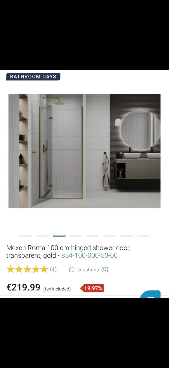 2x Counter top basin and 1x shower screen - Image 3
