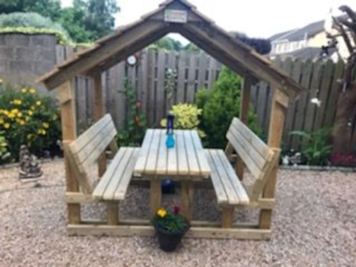 Picnic Table with Roof - Image 3