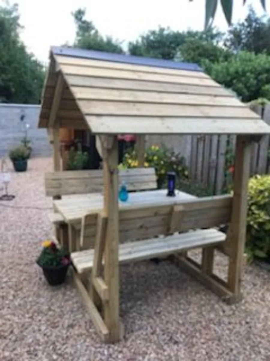 Picnic Table with Roof - Image 1
