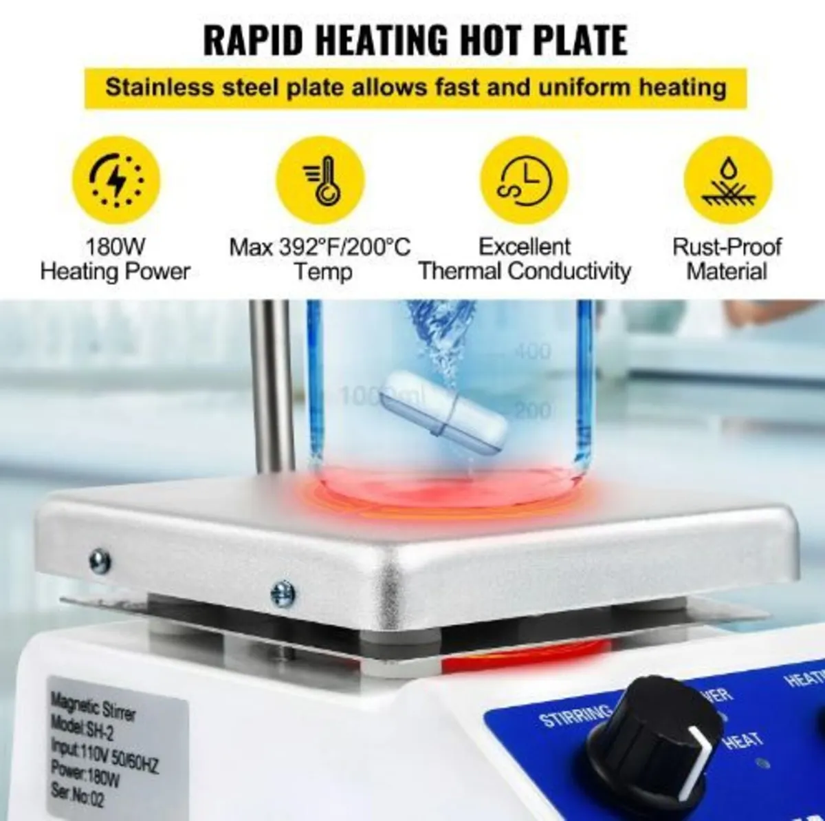 SH-2 Magnetic Stirrer Laboratory Magnetic Stirrer - Image 2