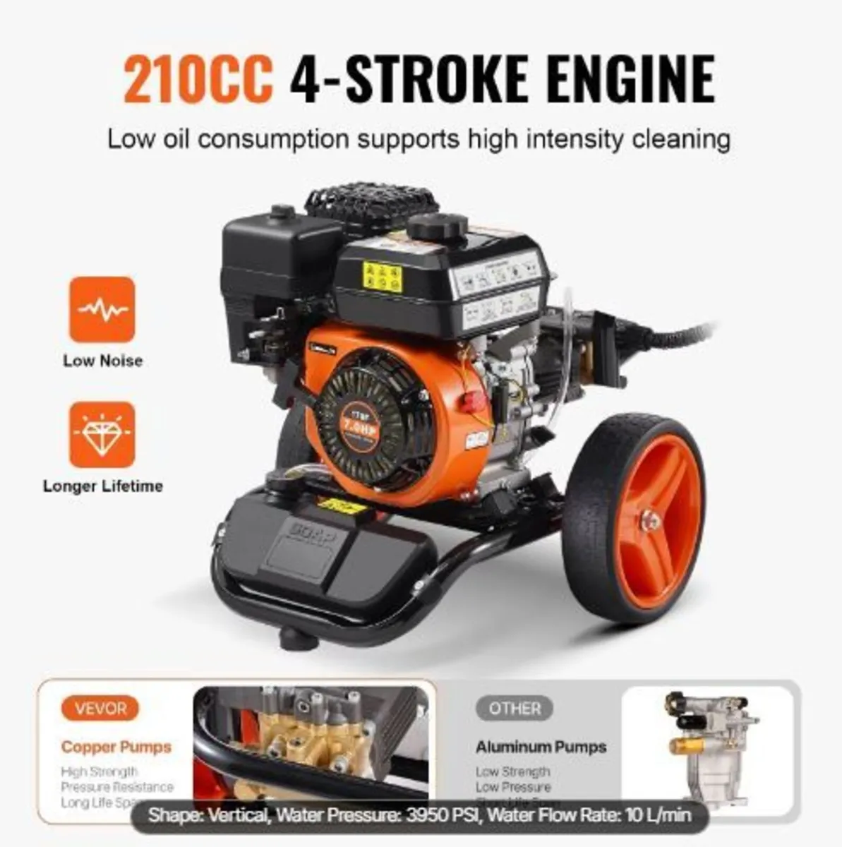 Gas Pressure Washer, 3950 PSI 10L/min - Image 1