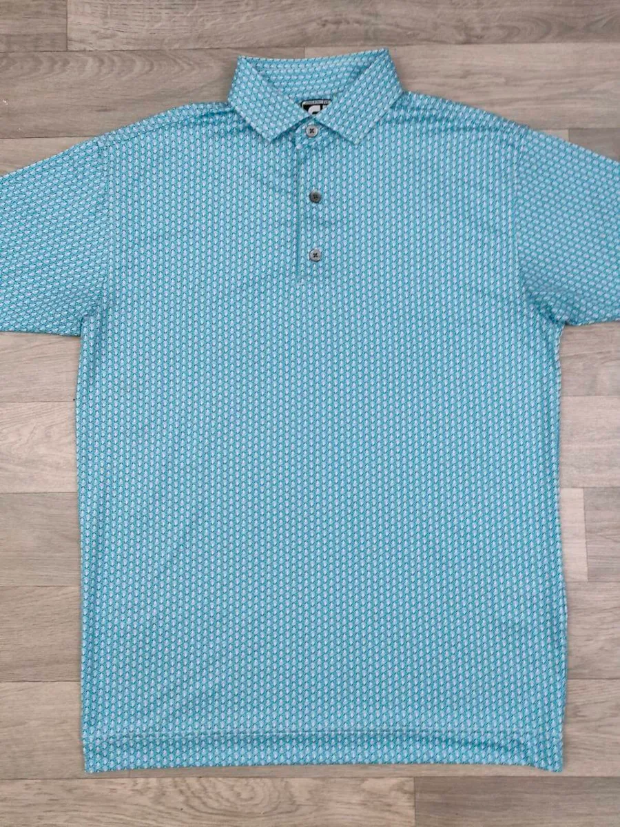 FootJoy FJ Patterned Golf Polo Shirt Mens Medium - Image 2