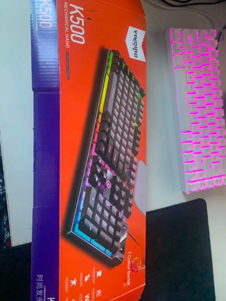 Yindiao K500 Mechanical Gaming Keyboard - RGB Pink - Image 2