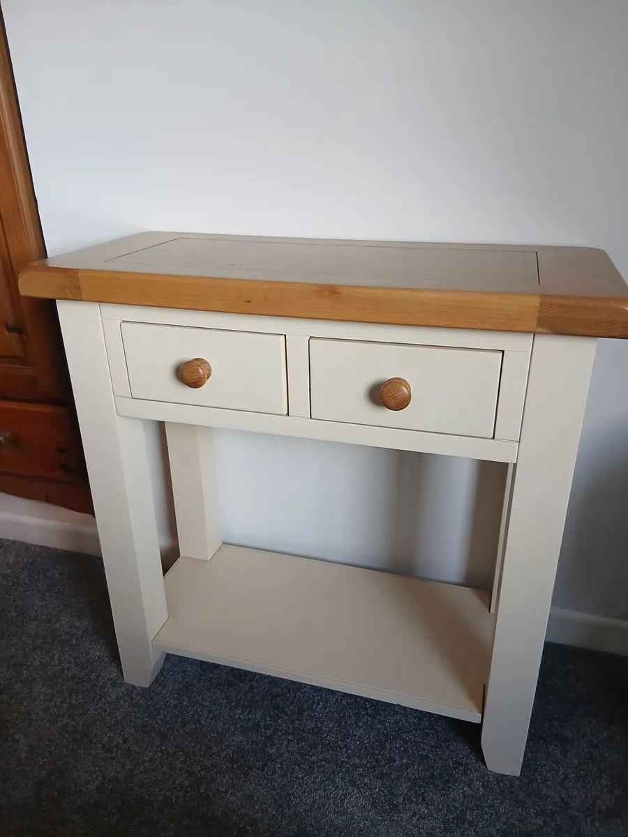 Solid oak condole table