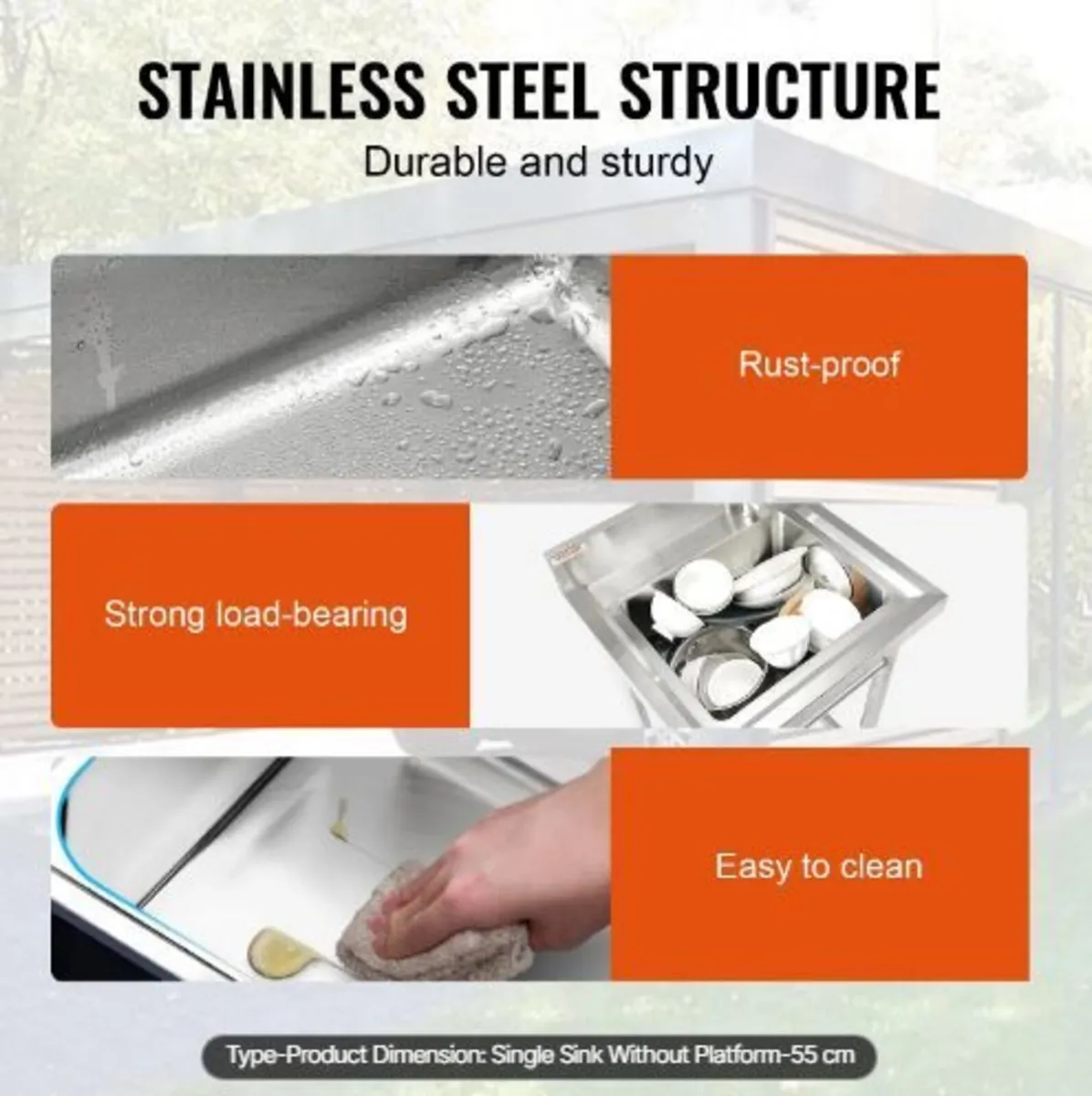 Stainless Steel Utility Sink, 1 Compartment - Image 2