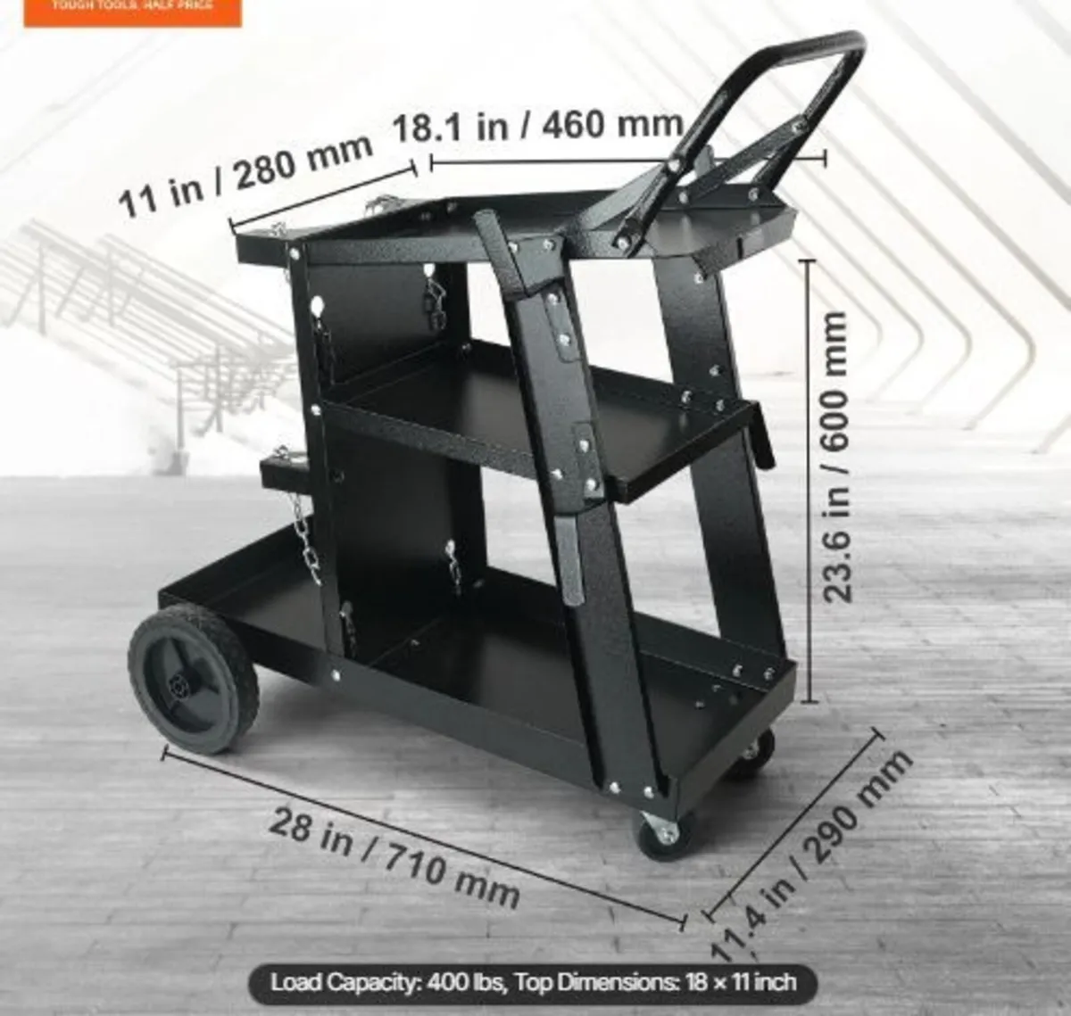 Welding Cart, 3-Tier Heavy Duty Welder Cart - Image 2
