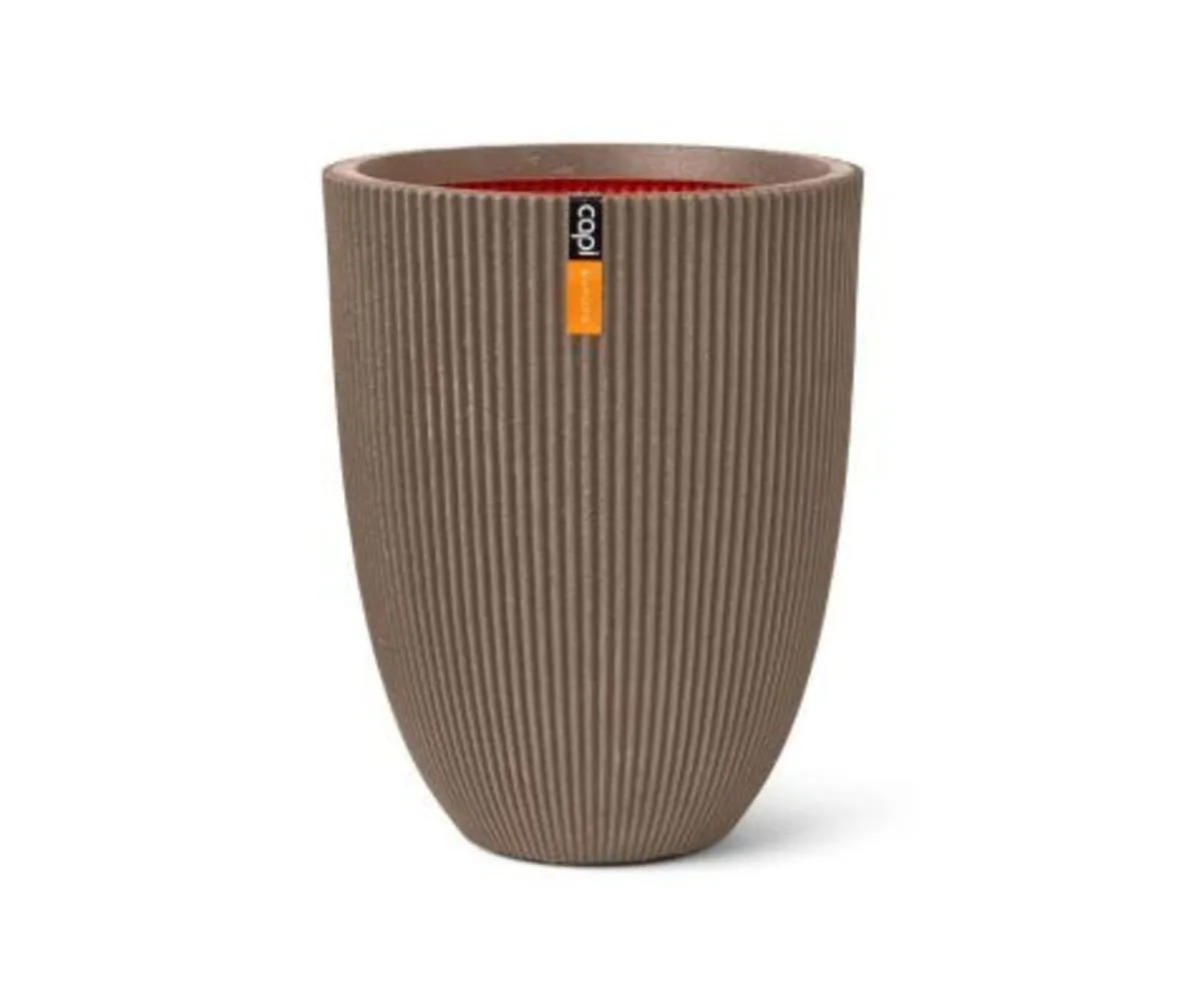 Pots & Planters Vase elegant low Groove NL -Taupe