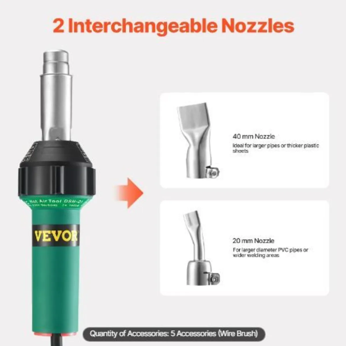 Hot Air Plastic Welder, 1600W Hot Air Torch - Image 3