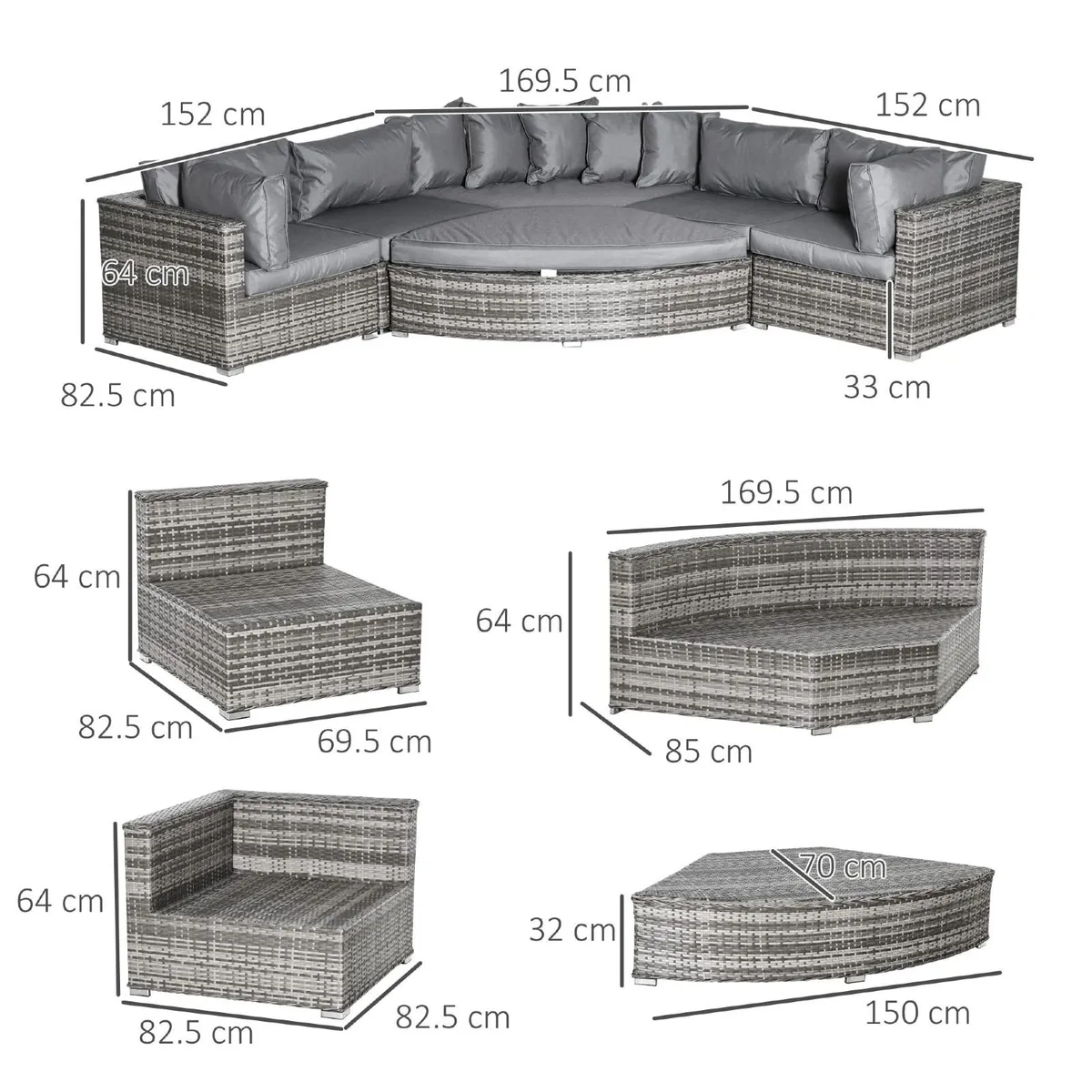 LIMITED DEAL 6 PCs Outdoor Rattan Wicker Sofa Set - Image 2