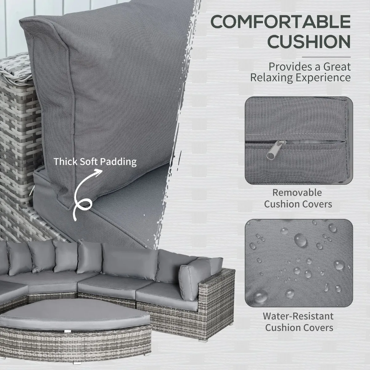 LIMITED DEAL 6 PCs Outdoor Rattan Wicker Sofa Set - Image 4