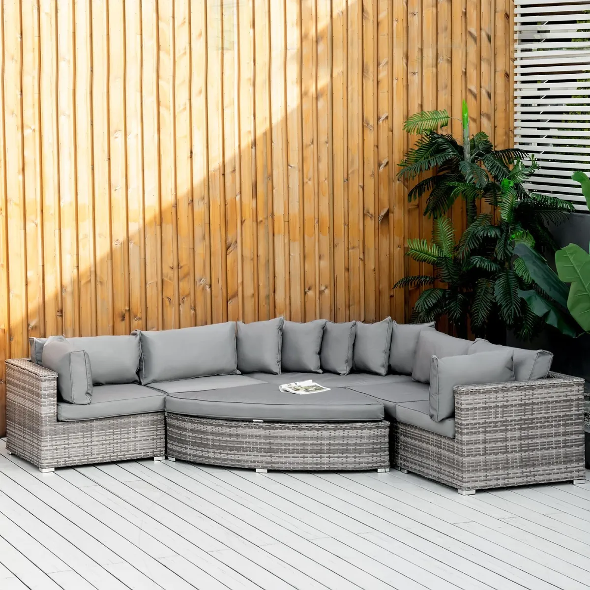 LIMITED DEAL 6 PCs Outdoor Rattan Wicker Sofa Set - Image 1