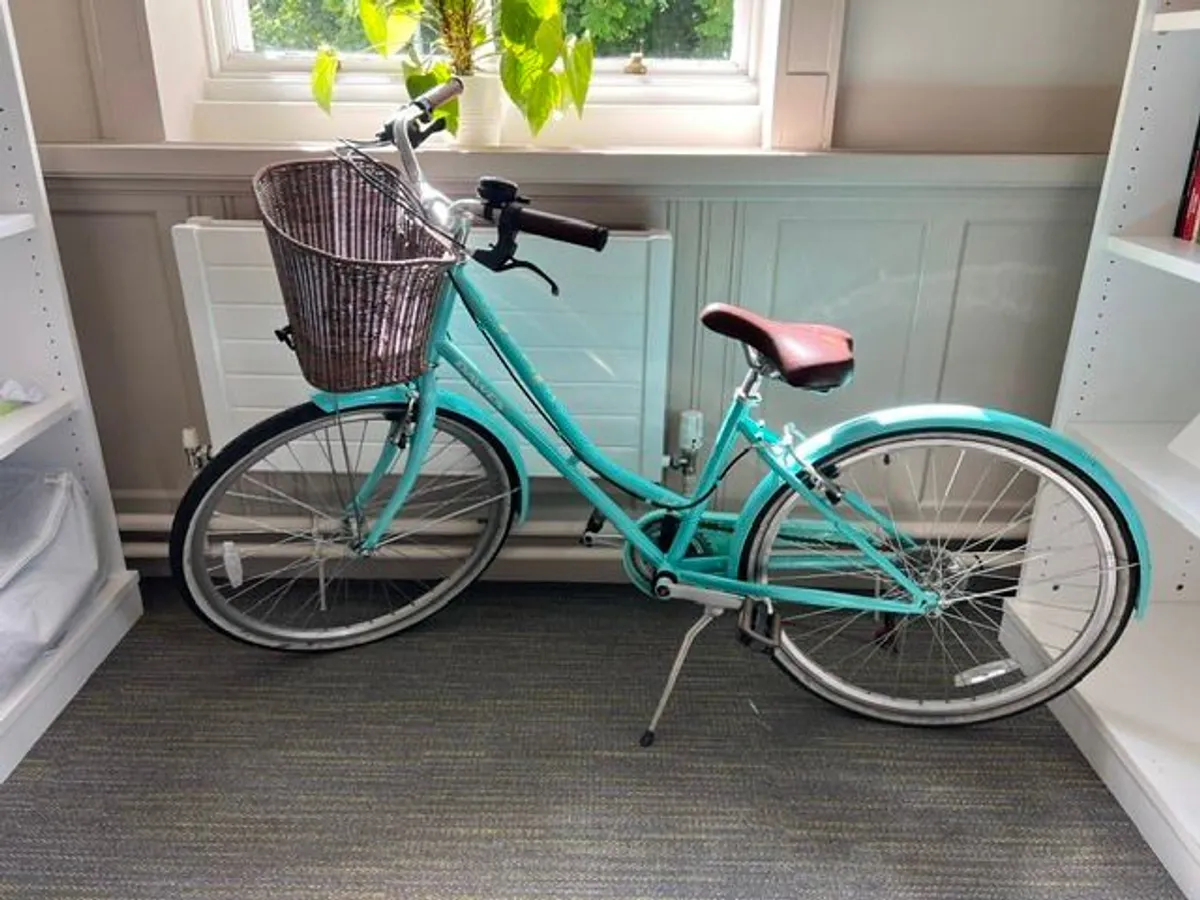 bicycle bike girls teen women, with basket, aqua - Image 1