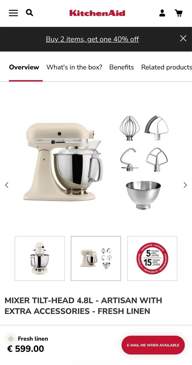*SAVE €418* KitchAid Artisan Mixer & Accessories - Image 2